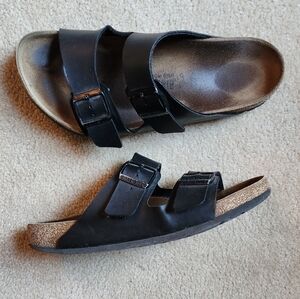 Black Double Strap Sandals
